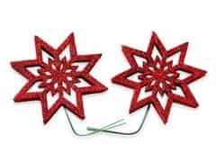 LAALU Sada 2 dekorácií: hviezda na drôte červená 8 cm
