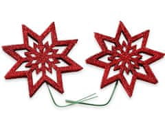 LAALU Sada 2 dekorácií: hviezda na drôte červená 8 cm