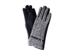 ewena Dámske pletené rukavice čierno sivé