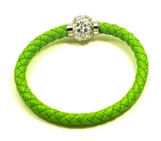 ewena Náramok pletený s guličkou a magnetickým zapínaním obvod 20 cm rôzne farby, Farba: Zelená