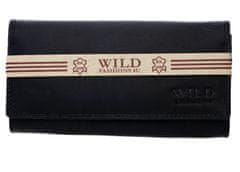 Wild Dámska kožená peňaženka veľká Fashion čierna