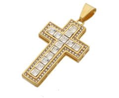 ewena Oceľový kríž s retiazkou Gold