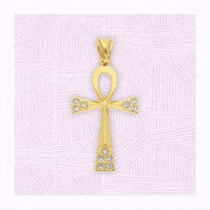 ewena Oceľový kríž z chirurgickej ocele Gold