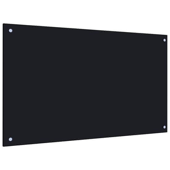 Vidaxl Kuchynská zástena, čierna 100x60 cm, tvrdené sklo