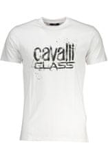 Cavalli Class  Perfektné Pánske Tričko Krátky Rukáv Biela Farba: Biela, Veľkosť: M