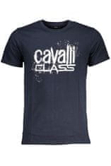 Cavalli Class  Perfektné Pánske Tričko Krátky Rukáv Modrá Farba: Modrá, Veľkosť: 2XL
