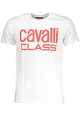 Cavalli Class  Perfektné Pánske Tričko Krátky Rukáv Biela Farba: Biela, Veľkosť: XL