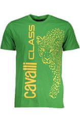 Cavalli Class  Perfektné Pánske Tričko Krátky Rukáv Zelená Farba: Zelená, Veľkosť: L