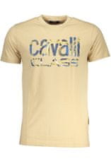Cavalli Class  Perfektné Pánske Tričko Krátky Rukáv Béžová Farba: béžová, Veľkosť: M