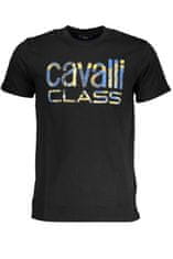 Cavalli Class  Perfektné Pánske Tričko Krátky Rukáv Čierna Farba: čierna, Veľkosť: 2XL