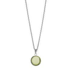 Bering Slušivý oceľový náhrdelník so zeleným kryštálom Artic Symphony 430-155-450