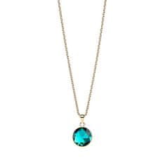 Bering Slušivý pozlátený náhrdelník s tyrkysovým kryštálom Artic Symphony 436-256-450