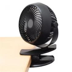 Home Ventilátor stolový 10cm na štipec nabíjateľný HOME CLF10/BK