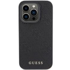 Guess Leather Stamped kryt na iPhone 15 Pro, čierny