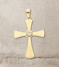 ewena Oceľový kríž s kamienkami z chirurgickej ocele, Farba: Strieborná