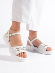 Amiatex Dámske sandále 107746 + Nadkolienky Gatta Calzino Strech, biele, 37