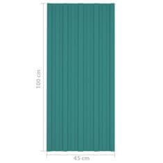 Vidaxl Strešné panely 36 ks pozinkovaná oceľ zelené 100x45 cm