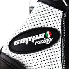 Cappa Racing Rukavice moto BRAZILIA kožené krátke čierne/biele 2XL