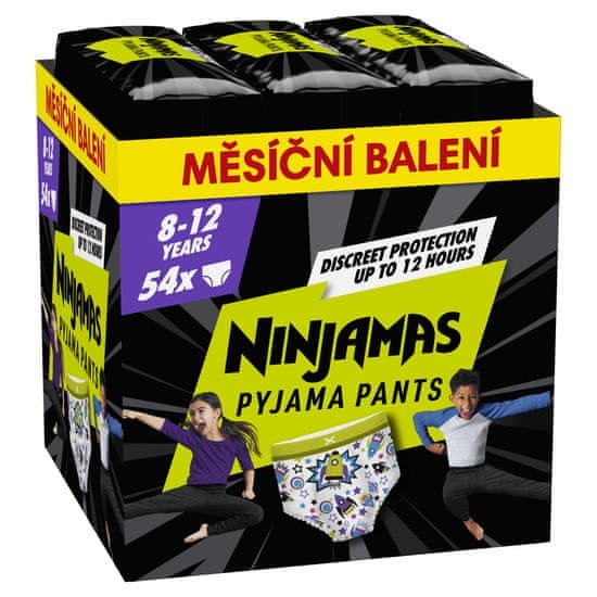 Pampers Ninjamas Pyjama Pants Kosmické lodě, 54 ks, 8 let, 27kg-43kg