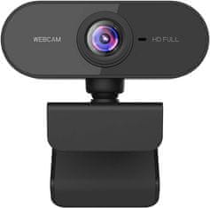 Netscroll Full HD webkamera magas minőségű zajcsökkentő mikrofonnal és automatikus korrekcióval, USB csatlakozó, 360°-ban forgatható alap, asztali és hordozható számítógépekhez, videóhívásokhoz, WebStar