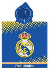 FAN SHOP SLOVAKIA Pončo Real Madrid FC s kapucňou, modro-zlaté, 55x110 cm