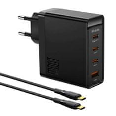 Mcdodo McDodo GAN 3xUSB-C + sieťová nabíjačka USB, 100 W + 2 m kábel (čierna)