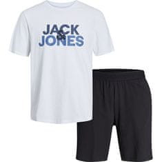Jack&Jones Pánske pyžamo JACULA Standard Fit 12255000 White/Shorts Bia (Veľkosť S)