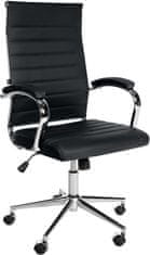 BHM Germany Kancelárska stolička Mollis, pravá koža, čierna