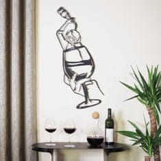 Dalenor Nástenná dekorácia Glass of Wine, 69 cm, čierna