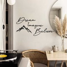 Dalenor Nástenná dekorácia Dream & Imagine & Belive, čierna