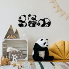 Dalenor Nástenná dekorácia Pandas (SET 3 ks), čierna