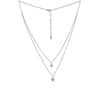 Dvojitý strieborný náhrdelník s príveskami srdca s Brilliance Zirconia MSS165N