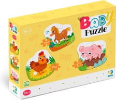 Dodo Toys Baby puzzle Zvieratká z farmy 3v1 (2,3,4 dielikov)
