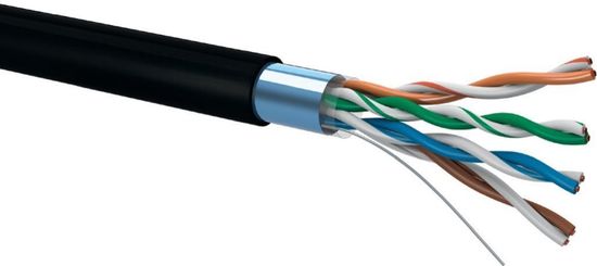 Conexpro FTP kábel O5EFTP-Lsa, CAT5e, PE, 24AWG, 305m, čierna