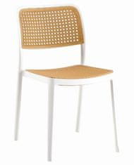 KONDELA Stohovateľná stolička biela, béžová RAVID TYP 1
