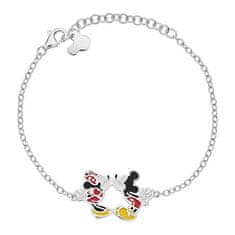 Disney Krásny strieborný náramok Mickey and Minnie Mouse BS00044SL-55.CS