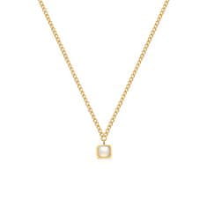 Hot Diamonds Jemný pozlátený náhrdelník s perleťou a diamantom Gemstones DN198