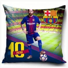 FAN SHOP SLOVAKIA Vankúšik FC Barcelona, foto Messi, 40x40 cm