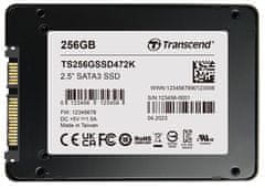 Transcend SSD472K 128GB Industrial (3K P/E) SSD disk 2.5" SATA3, 3D TLC, BiCS5, 560MB/s R, 520 MB/s W, čierny