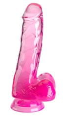 Pipedream Pipedream King Cock Clear 6" Cock with Balls pink dildo