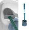 Hygienická silikónová kefa na toaletu, sada držiakov na domáce použitie, so zabudovaným dávkovačom mydla, nástenný a bezdierový dizajn s dávkovačom tekutiny