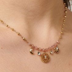 Brosway Pôvabný pozlátený náhrdelník s korálkami a príveskami Chakra BHKN087