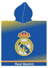 FAN SHOP SLOVAKIA Pončo Real Madrid FC s kapucňou, modro-zlaté, 55x110 cm