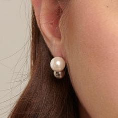 Brosway Slušivé oceľové náušnice s perlami Perfect BPC22