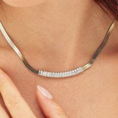 Brosway Pôvabný pozlátený náhrdelník s čírymi zirkónmi Desideri BEIN017