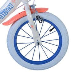 Volare Detský bicykel Disney Stitch - Dievčenský - 14 palcový - Krémová Coral Blue - Dve ručné brzdy