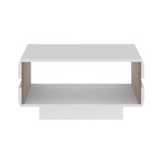 KONDELA Konferenčný stolík, biela extra vysoký lesk HG/dub sonoma tmavý truflový, LYNATET TYP 71