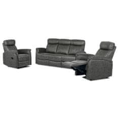 Autronic - Relaxačná sedačka 3+1+1, poťah sivá látka v dekore vintage kože, funkcia Relax I/II s aretáciou - ASD-311 GR
