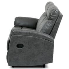 Autronic - Relaxačná sedačka 3+1+1, poťah sivá látka v dekore vintage kože, funkcia Relax I/II s aretáciou - ASD-311 GR