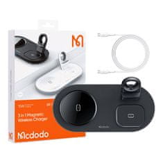 Mcdodo Mcdodo CH-7063 3v1 15W bezdrôtová nabíjačka (telefón/TWS/Apple watch) čierna